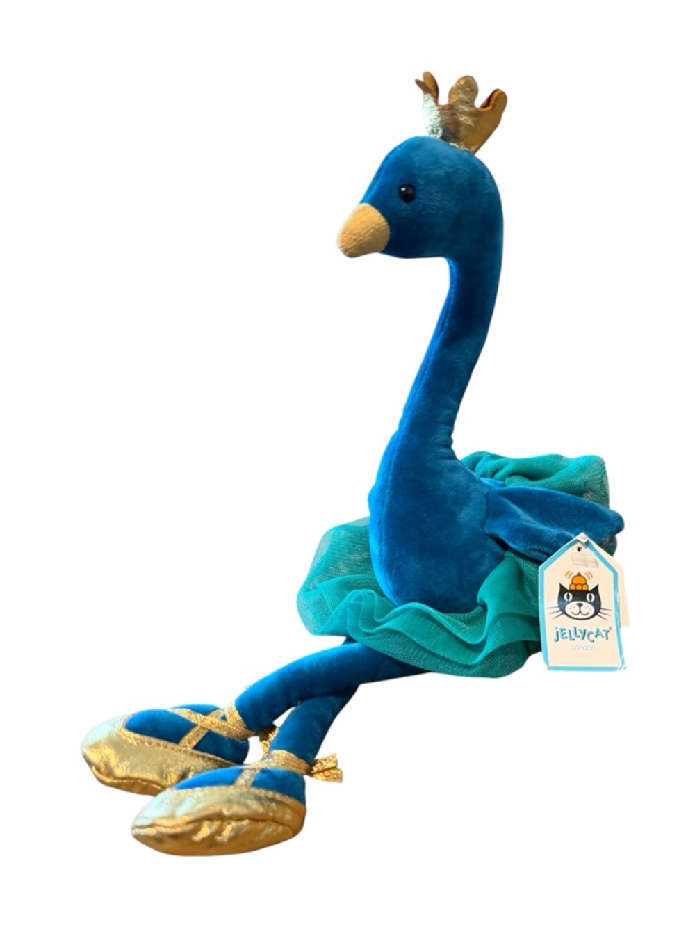 Jellycat Fancy Peacock Ballerina Plush Gold Crown/Shoes Tutu Rare Kawaii